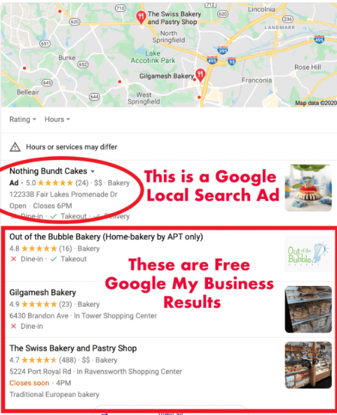 google local search page
